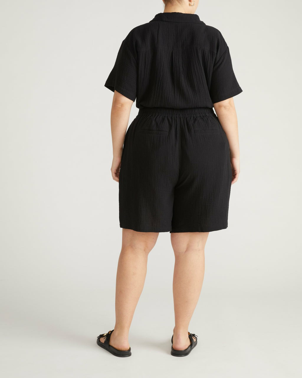 Luxe Cotton Gauze Beach Shirt - Black | Universal Standard