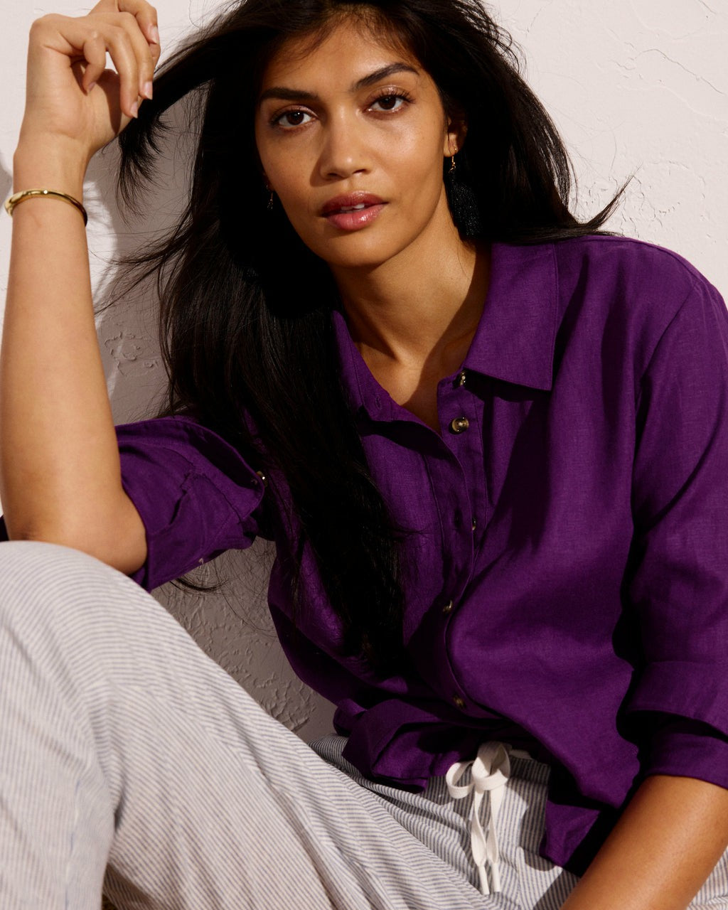 Dawn Linen Blend Hi Low Tunic - Dreamy Purple | Universal Standard