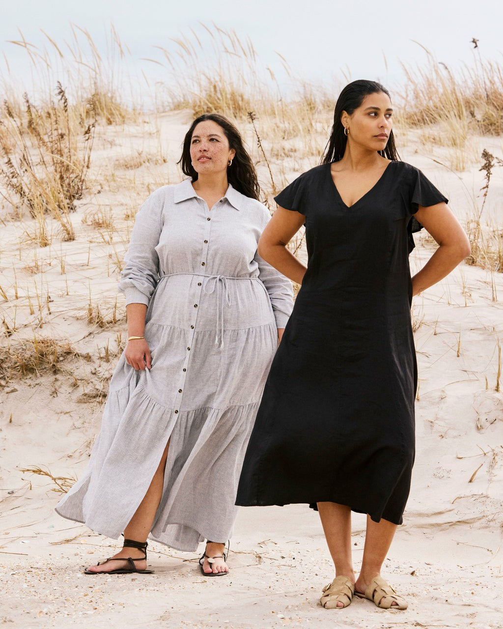 Victoria Linen Blend Dress - Black | Universal Standard