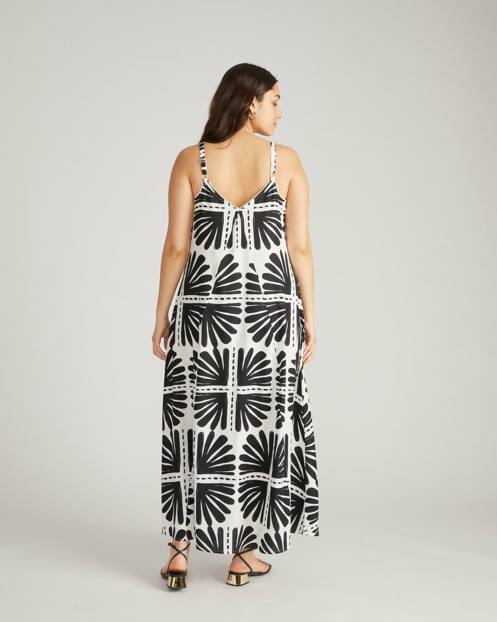 Kite Linen Blend Dress - Ink Bloom Print | Universal Standard