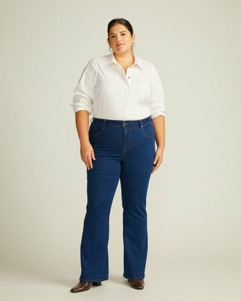 Farrah High Rise Flared Jeans - Pure Blue | Universal Standard