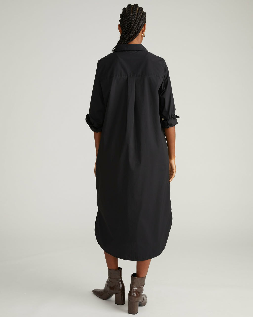 Odeon Stretch Poplin Shirtdress - Black | Universal Standard