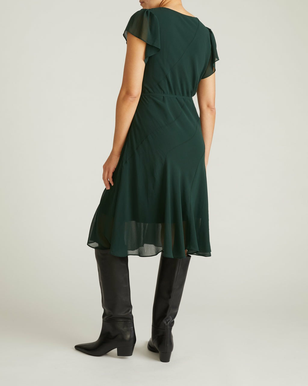 Seville Chiffon Dress - Forest Green | Universal Standard