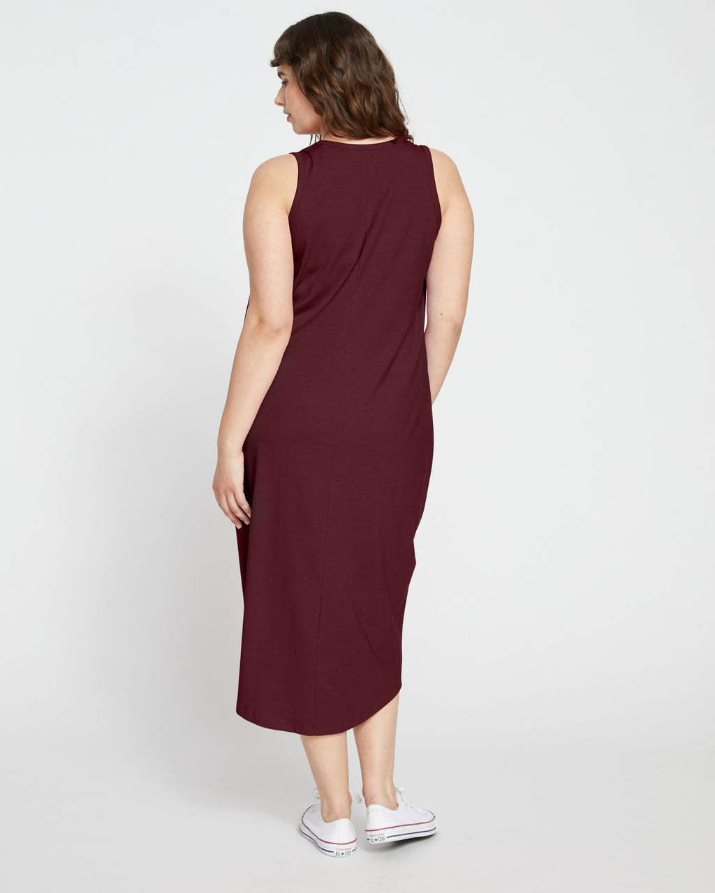 Cai High Neck Tank Dress - Black Cherry | Universal Standard