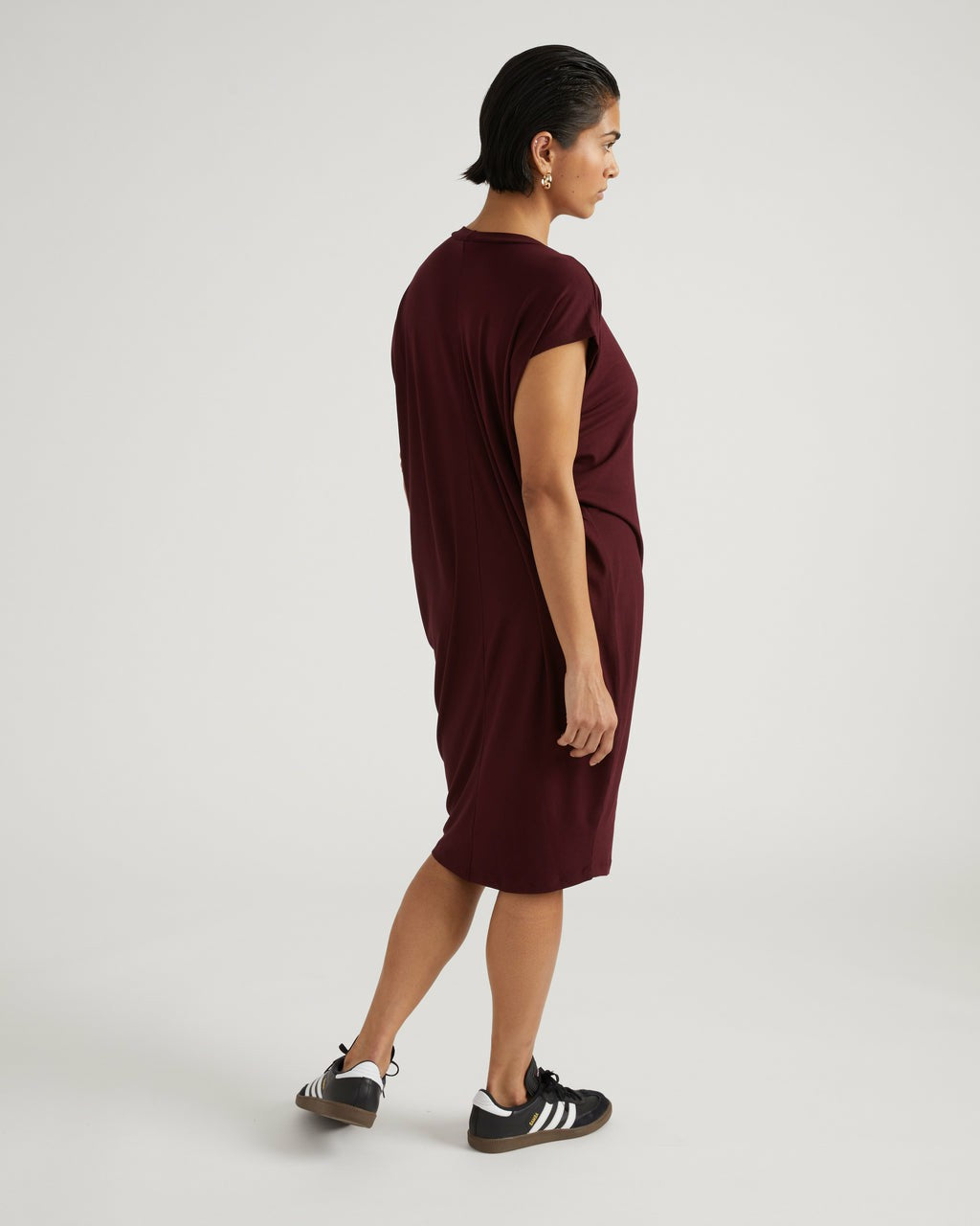 Carrea Relaxed Liquid Jersey Dress - Black Cherry | Universal Standard