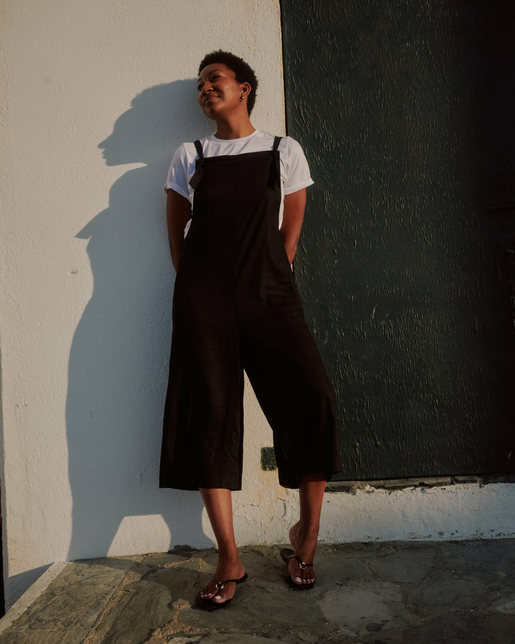 Kora Linen Blend Overalls - Black | Universal Standard
