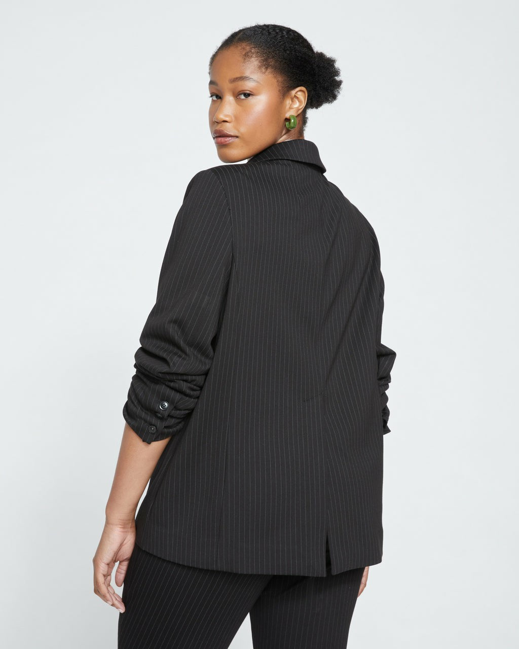 Beas Ponte Blazer - Slate Pinstripe | Universal Standard