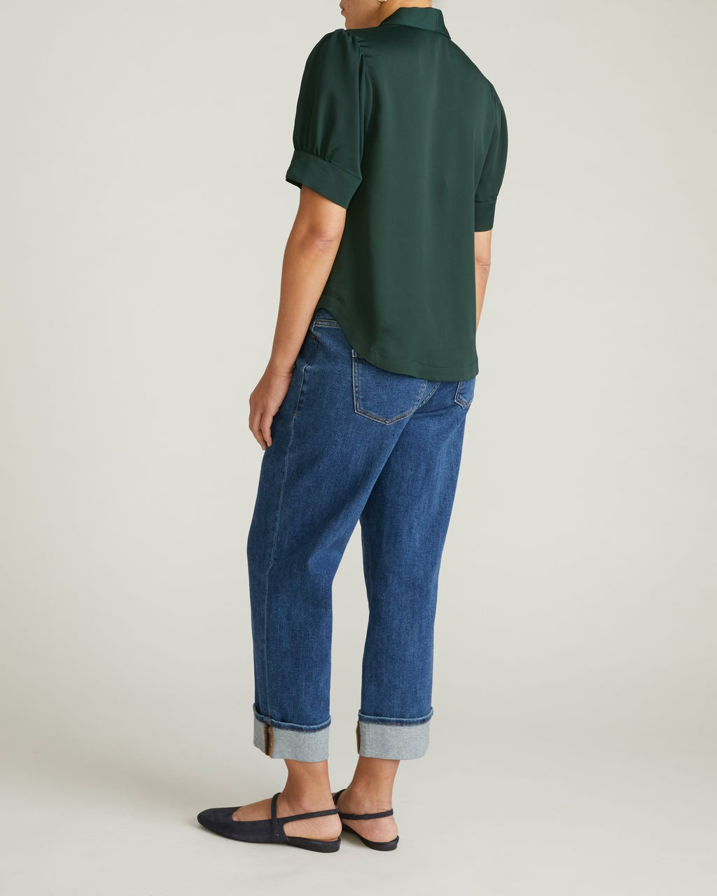Beatrice Soft Satin Top - Forest Green | Universal Standard