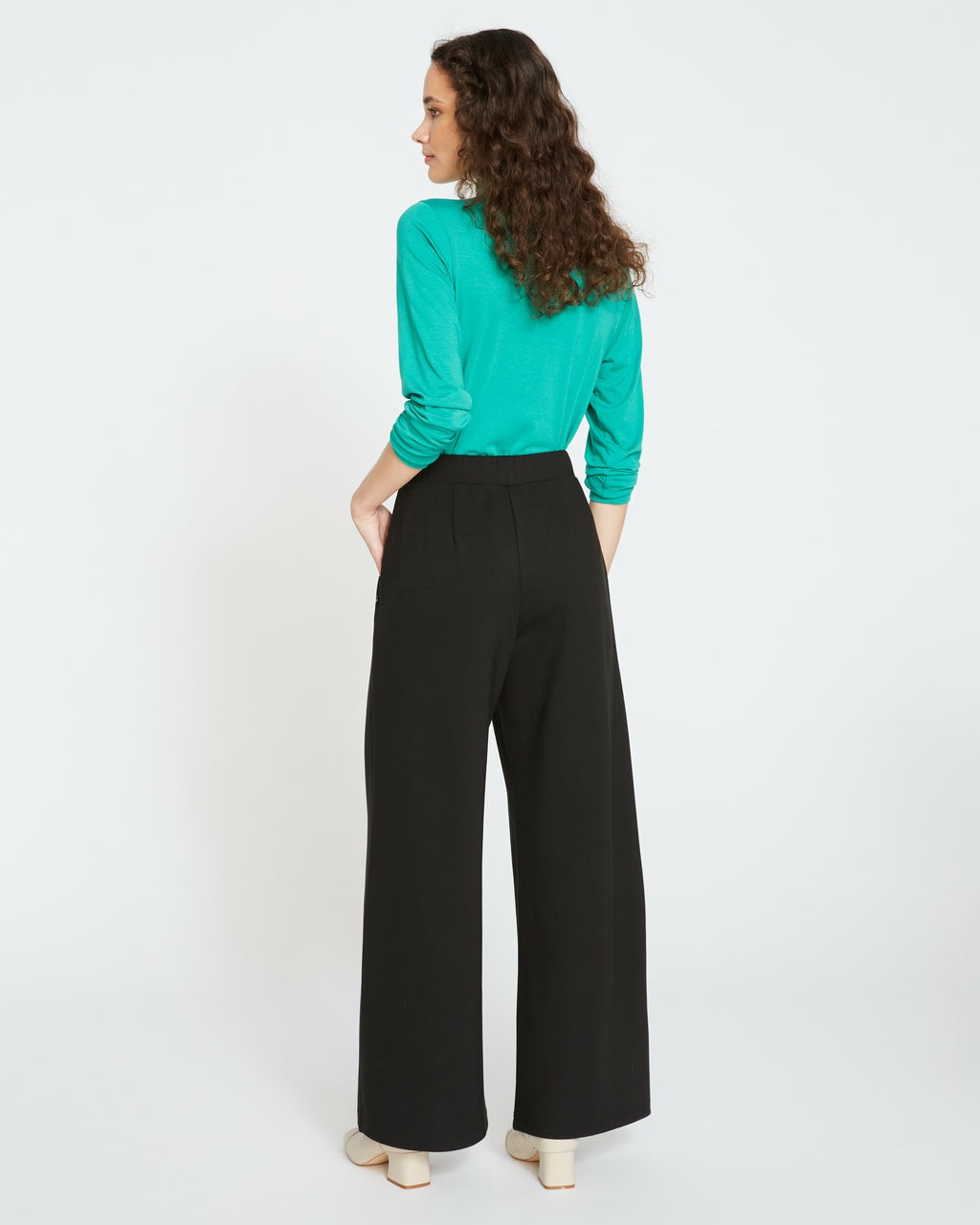 Stephanie Wide Leg Ponte Pants - Black | Universal Standard