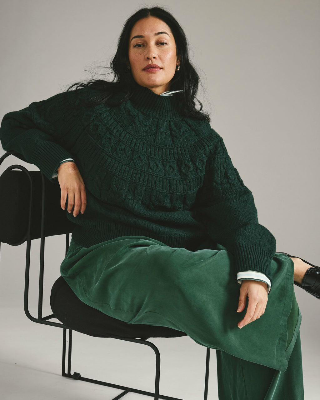 Palais Cooling Cupro Wide Leg Pant - Forest Green | Universal Standard