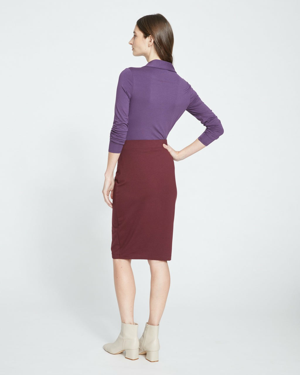 Danube Jersey Skirt - Black Cherry | Universal Standard