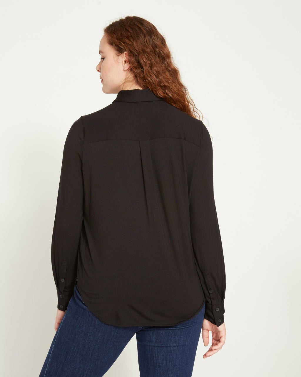 Elbe Popover Liquid Jersey Shirt Classic Fit - Black | Universal Standard