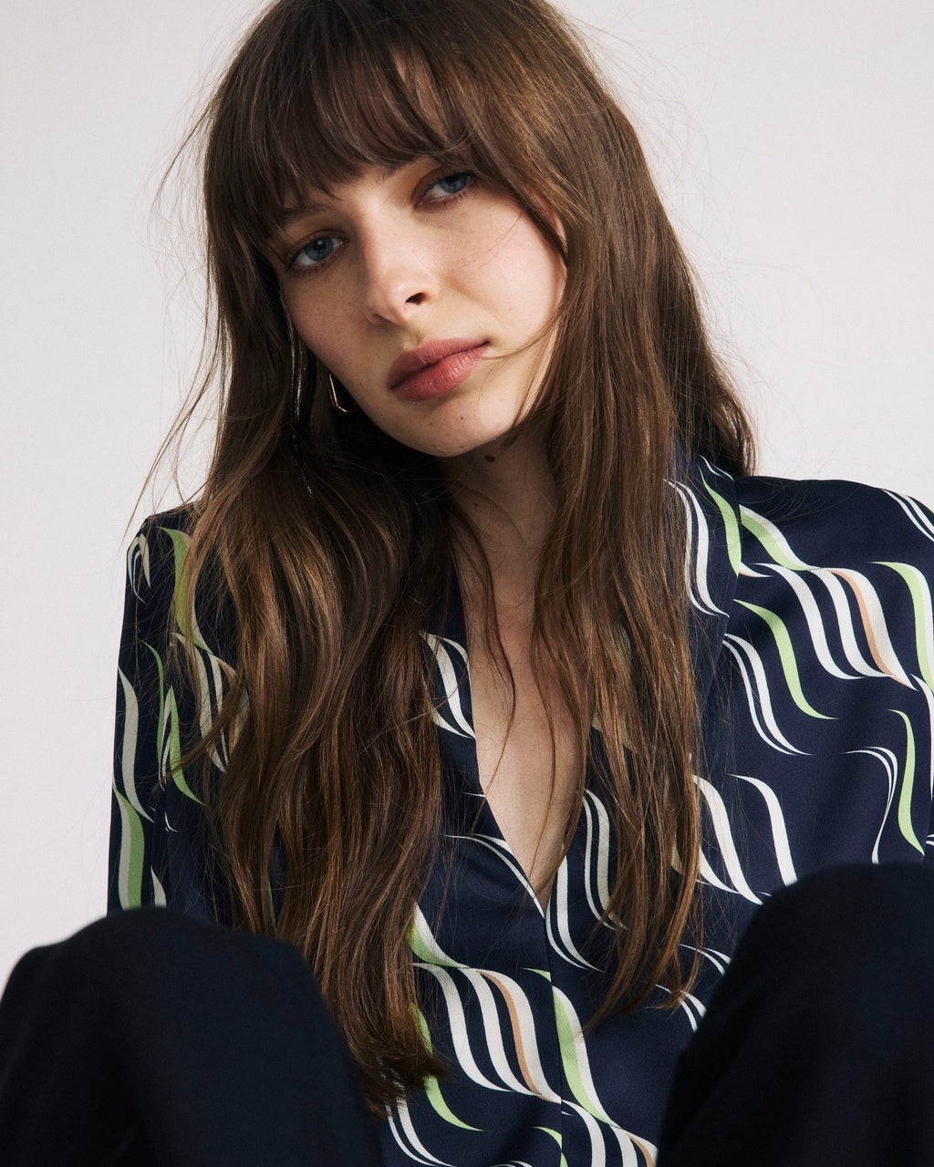 Cambria Soft Satin Blouse - Paddington Ribbon Print | Universal Standard