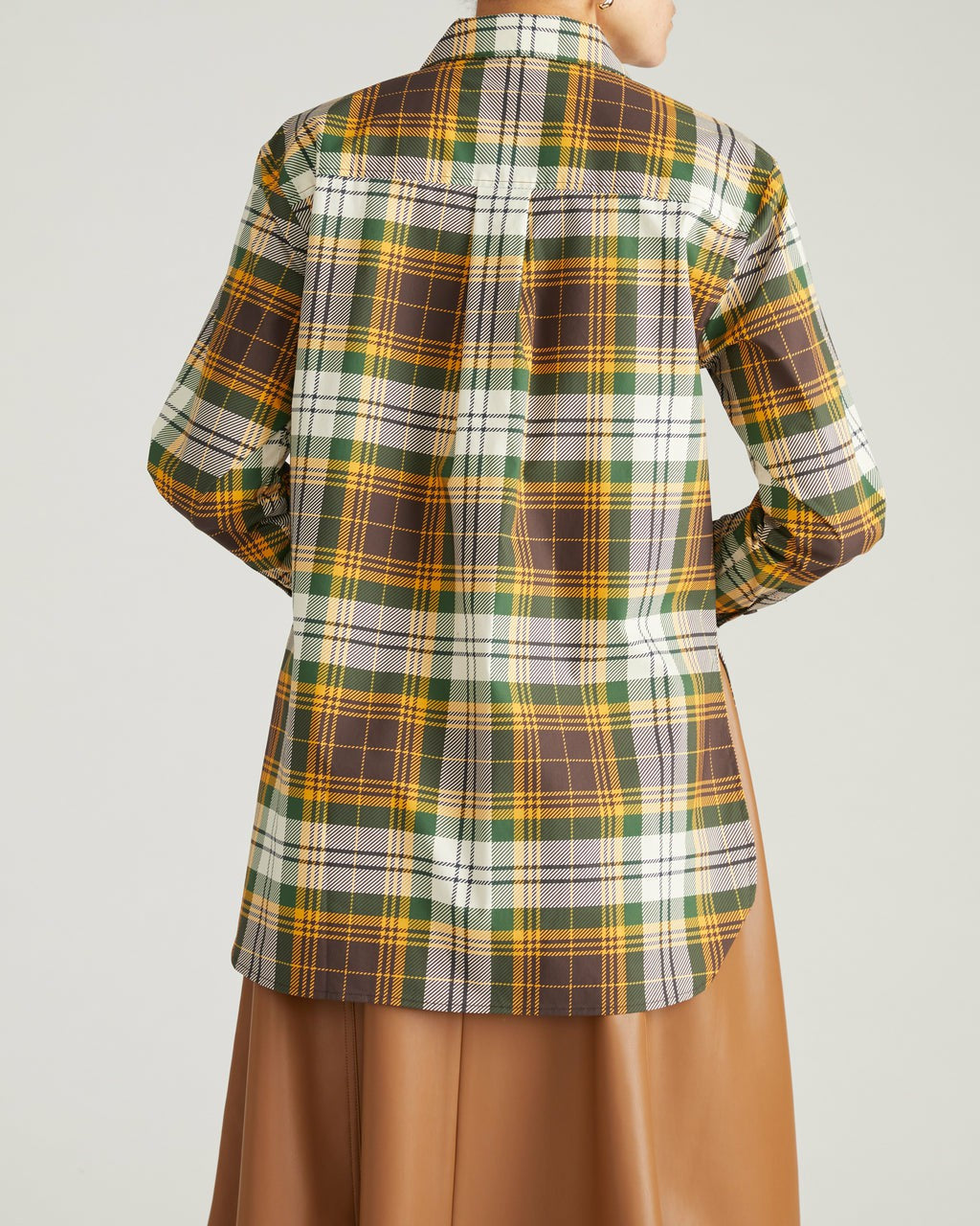 The Artist Poplin Shirt - Brown Plaid | Universal Standard