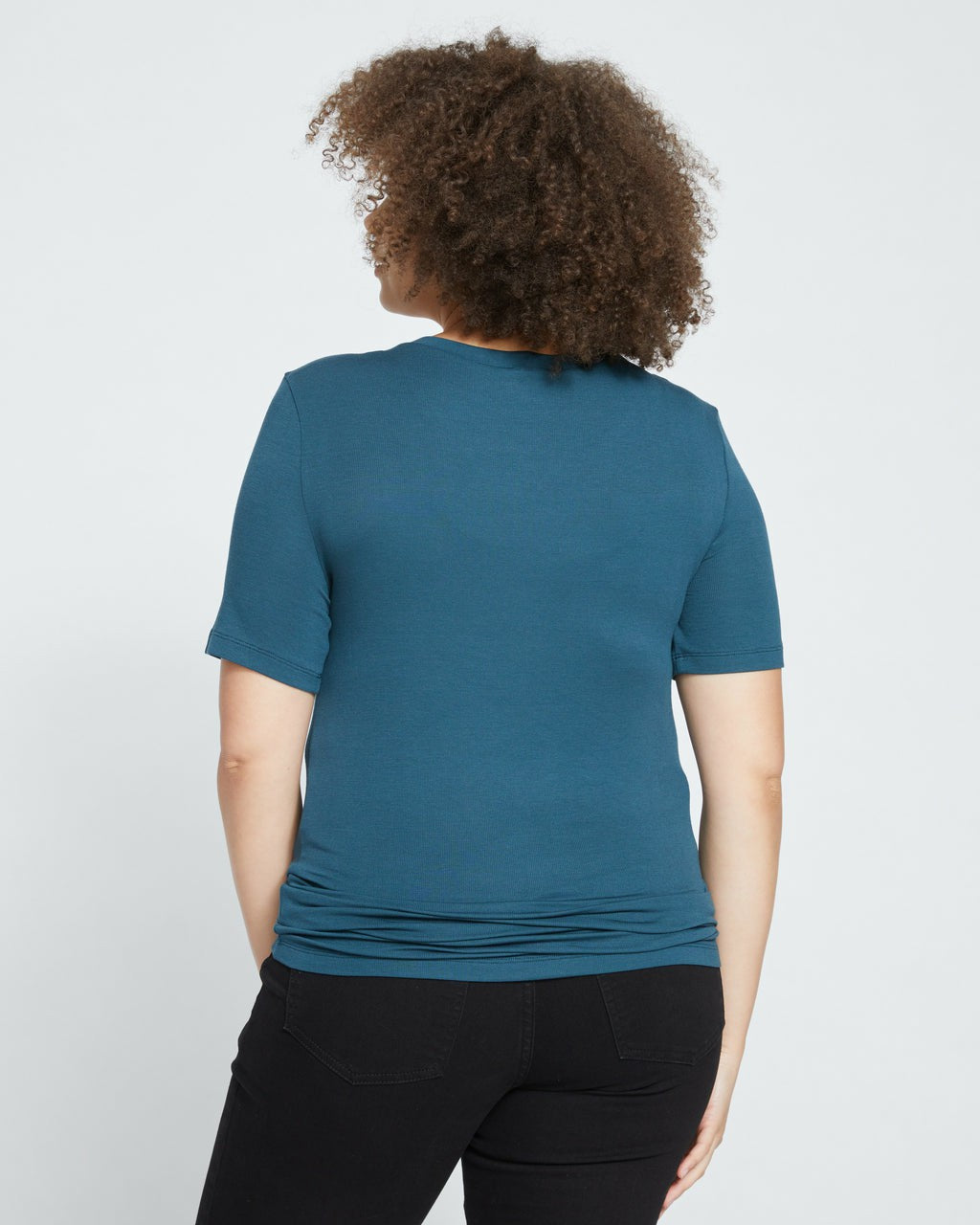Cloud Rib Short Sleeve Crew Neck Tee - Deep Sea | Universal Standard