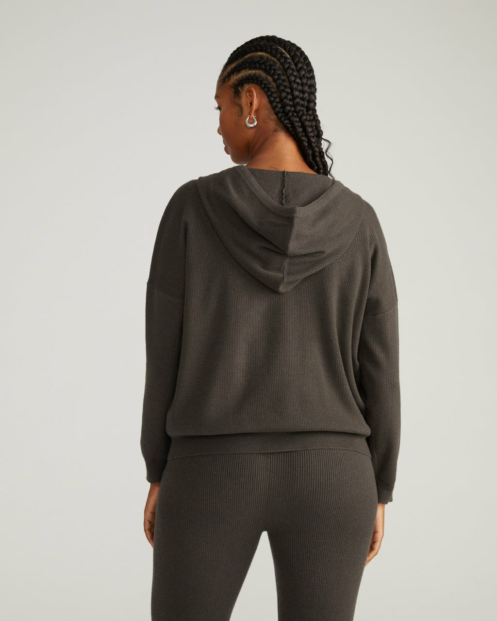 Knitted Mila Zip Hoodie - Graphite | Universal Standard