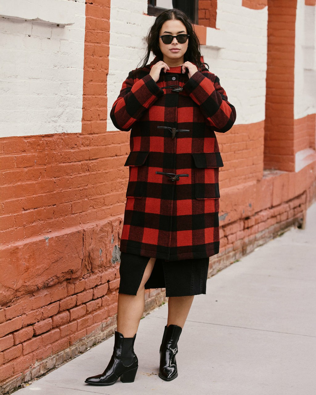 Highlands Duffle Coat - Red Buffalo Check | Universal Standard