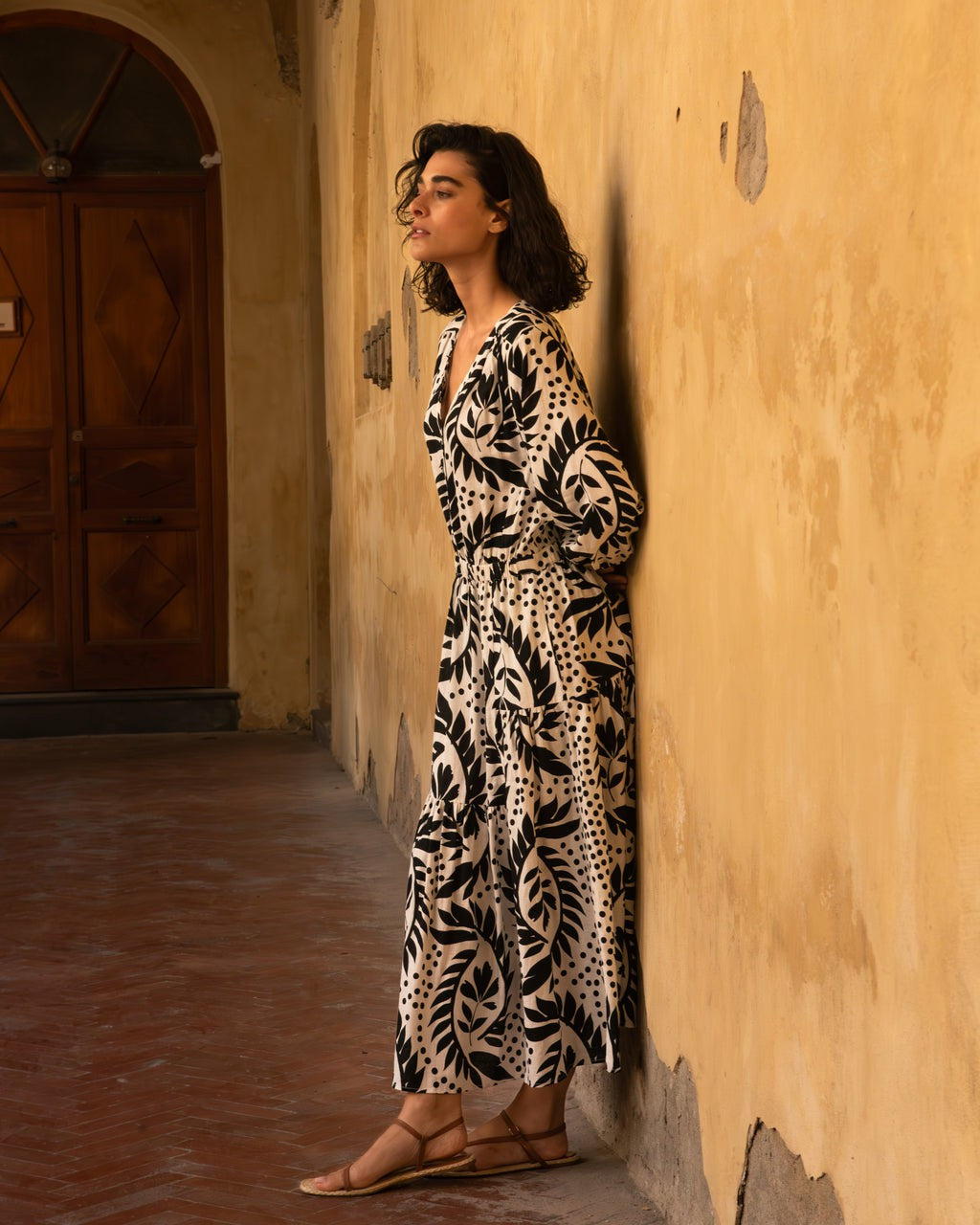 Sorrento Linen Blend Midi Dress - Vine Print | Universal Standard