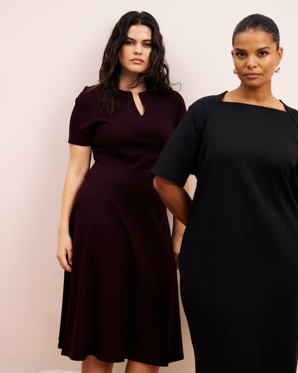 Saskia Ponte Dress - Black Cherry | Universal Standard