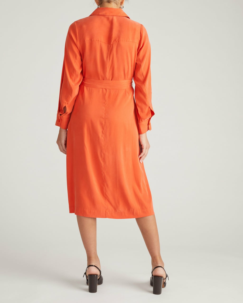 Cooling Stretch Cupro Savannah Dress - Orange Flame | Universal Standard