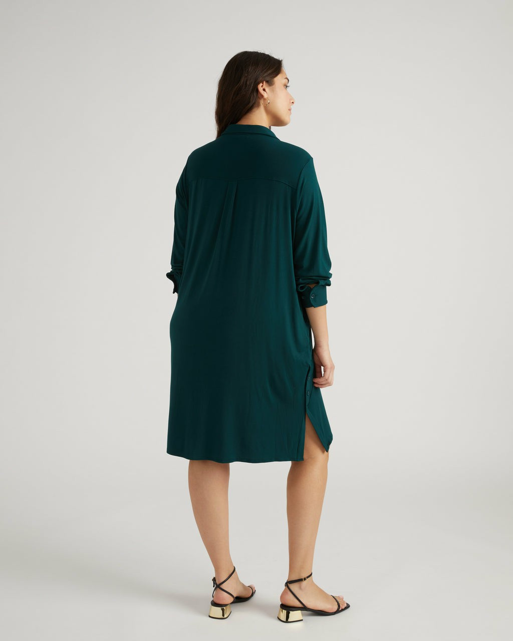 Marcie Liquid Jersey Dress - Forest Green | Universal Standard