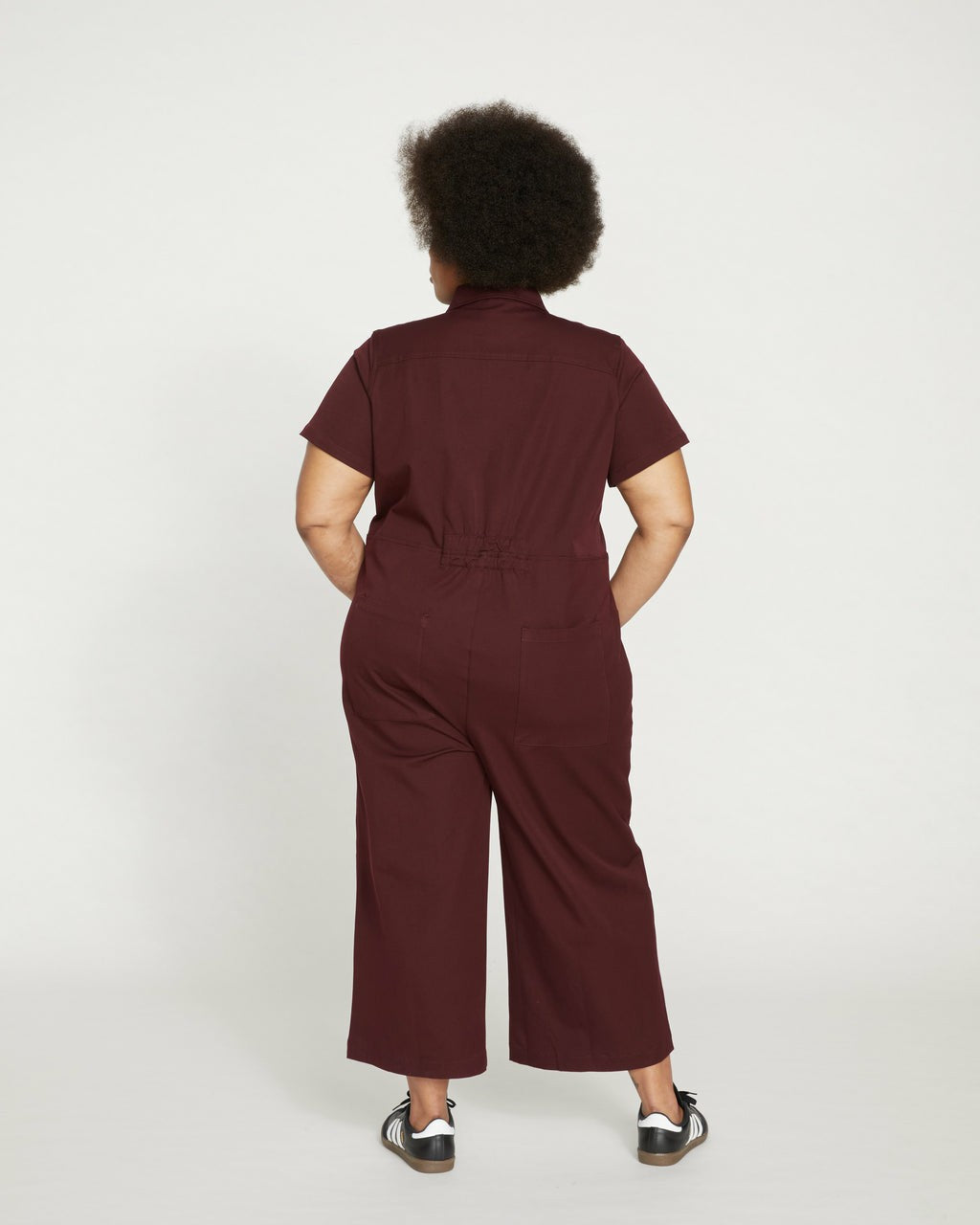 Kate Stretch Cotton Twill Jumpsuit - Black Cherry | Universal Standard