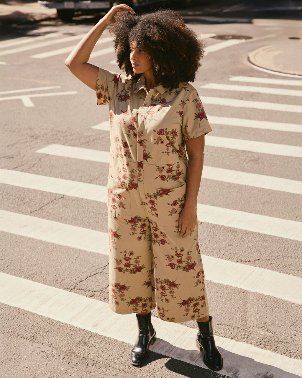 Kate Stretch Cotton Twill Jumpsuit - Wild Flower Bouquet Print | Universal Standard