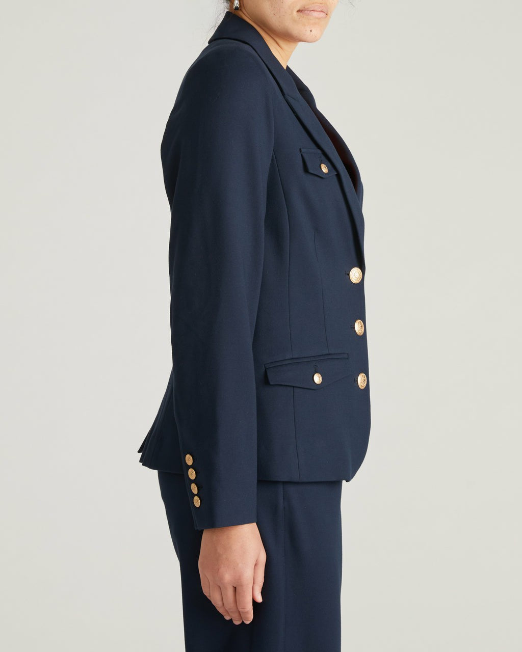 4 Pocket Ponte Blazer - Navy with Gold Buttons | Universal Standard