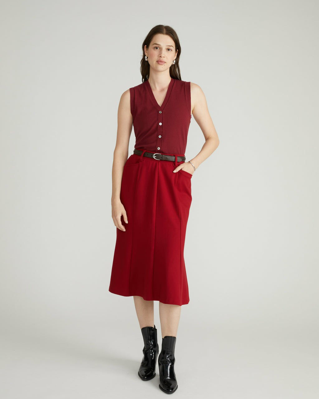 Carla Ponte Skirt - Garnet | Universal Standard