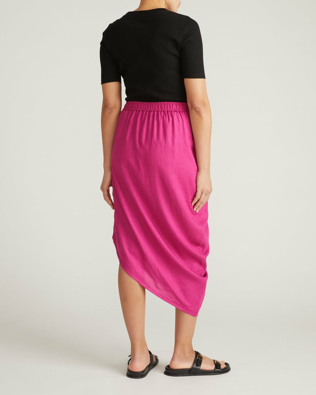 Geneva Linen Blend Skirt - Hyper Pink | Universal Standard
