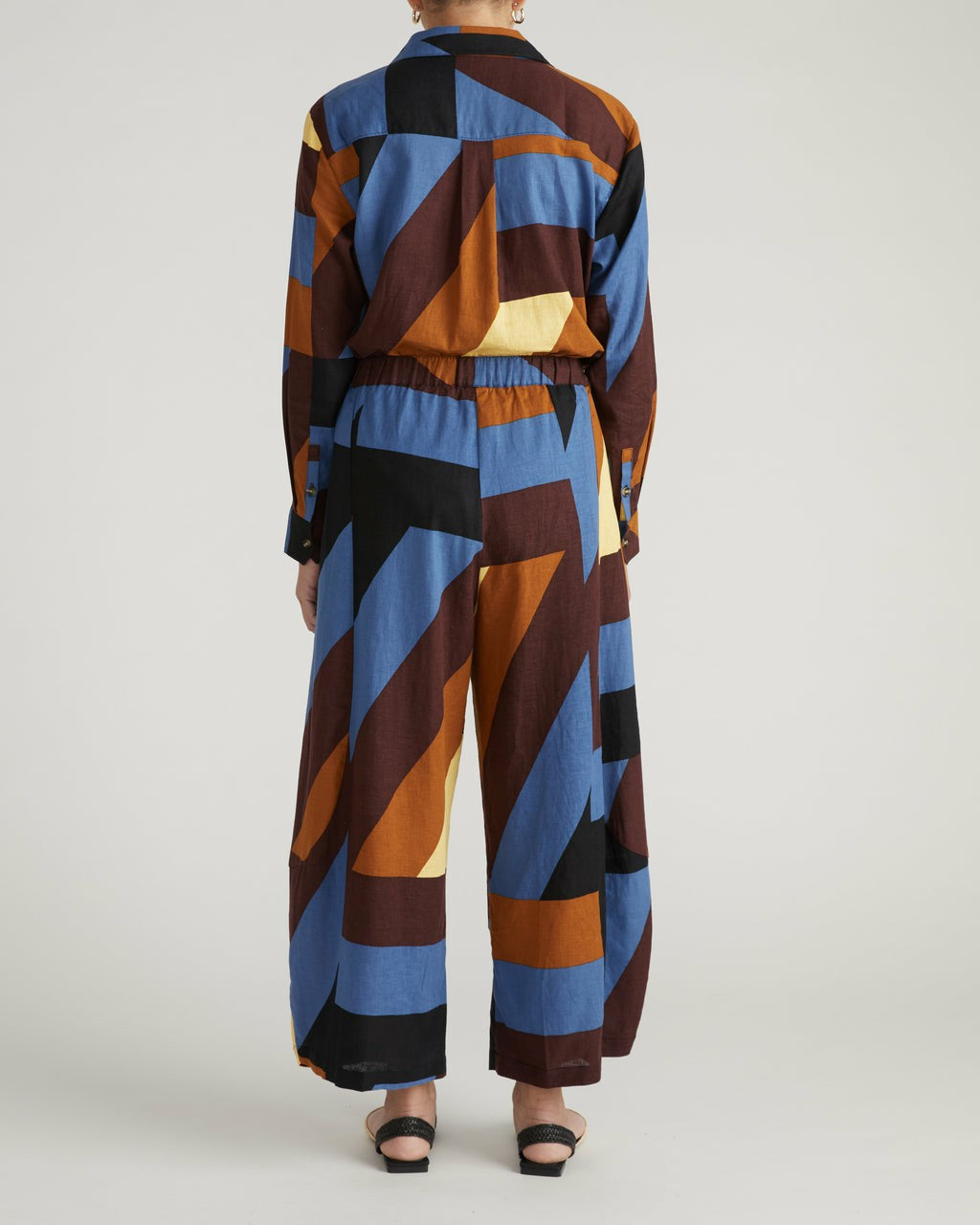 Cosma Barrel Leg Linen Blend Pants - Beach Ombra Print | Universal Standard
