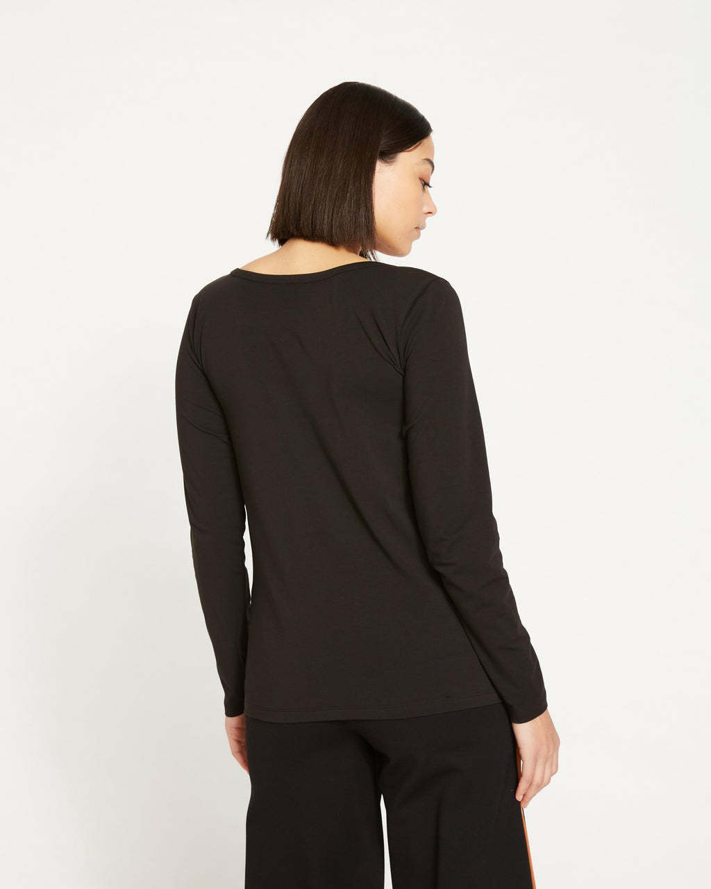 Long Sleeve Square Neck Tee - Black | Universal Standard