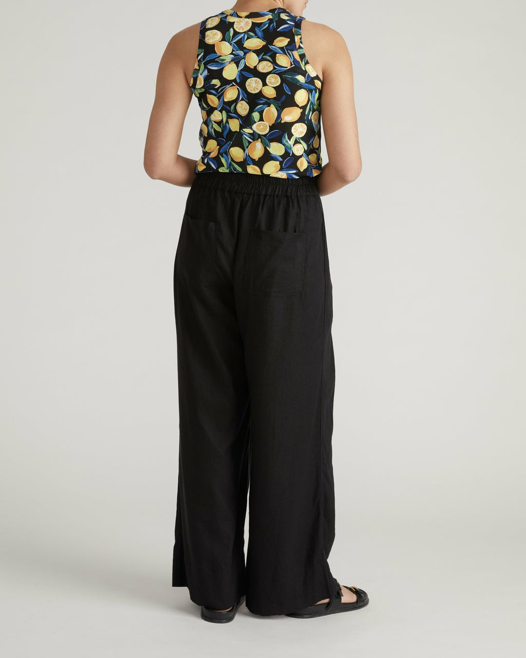 Cai High Neck Tank - Black Limoncello Print | Universal Standard