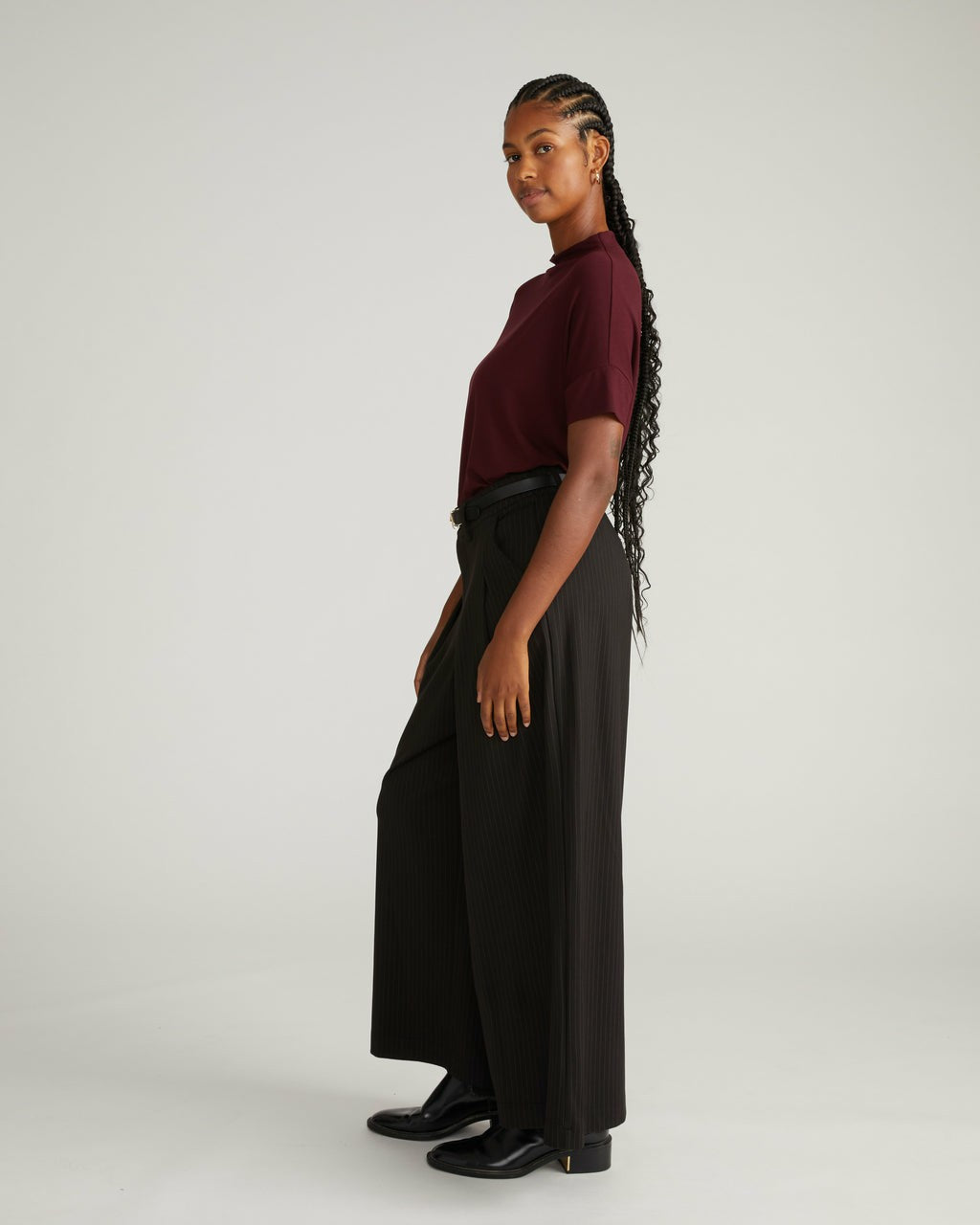 Petra Liquid Jersey Top - Black Cherry | Universal Standard