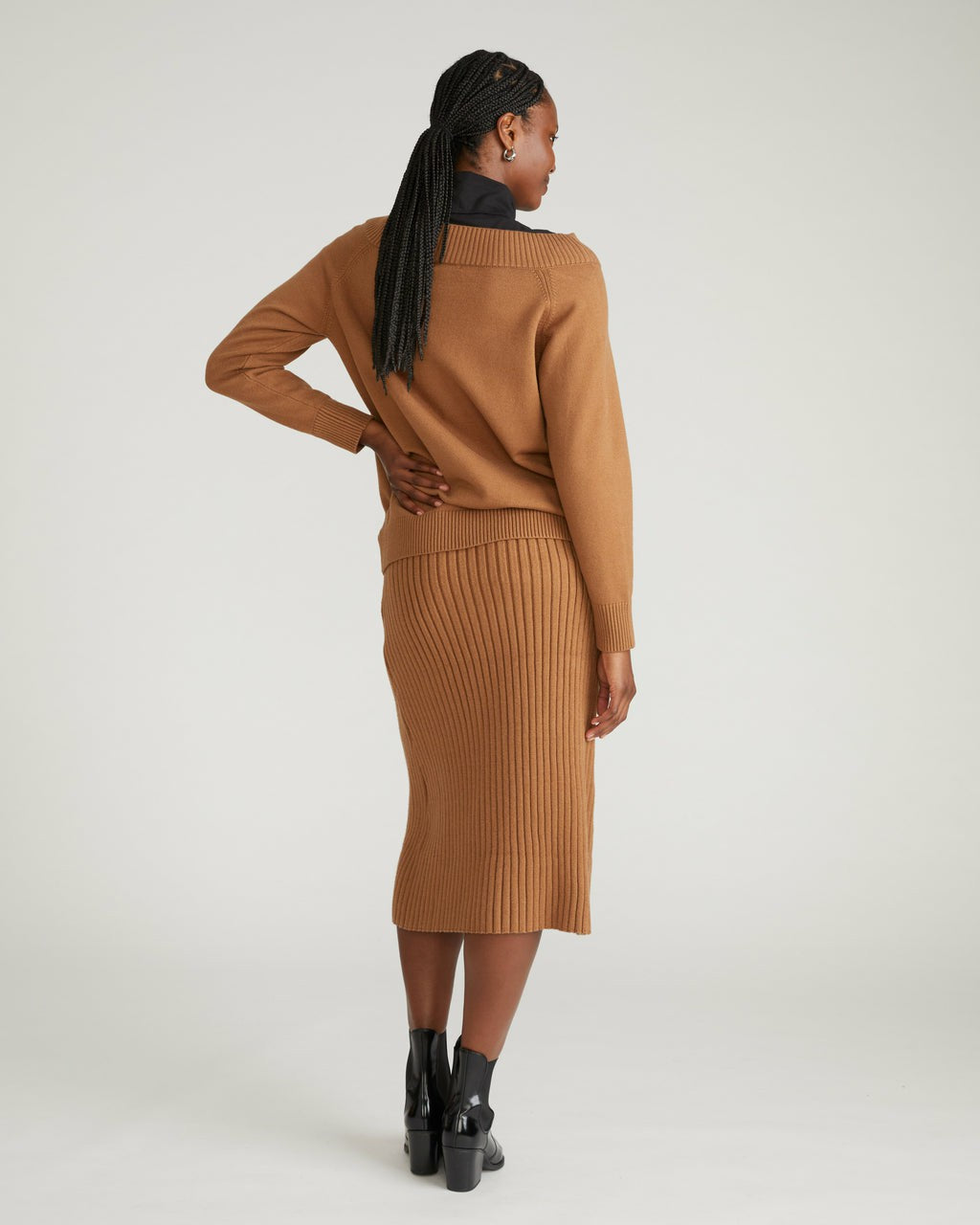 Noomi Cold Shoulder Sweater - Classic Camel | Universal Standard