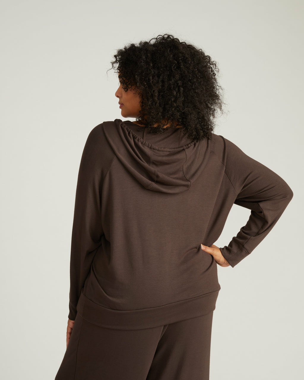 TravelKnit V Neck Hoodie - Espresso | Universal Standard
