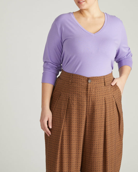 Long Sleeve V Rex - Purple Posey | Universal Standard