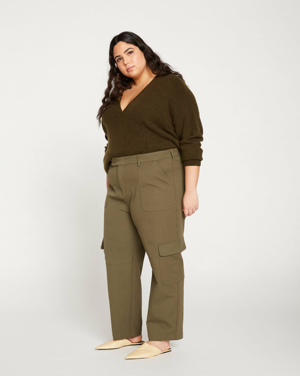 Karlee Stretch Cotton Twill Cargo Pants - Ivy | Universal Standard