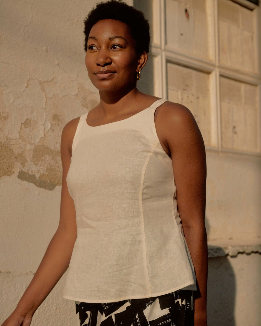 Kuki Sleeveless Linen Blend Top - Natural White | Universal Standard
