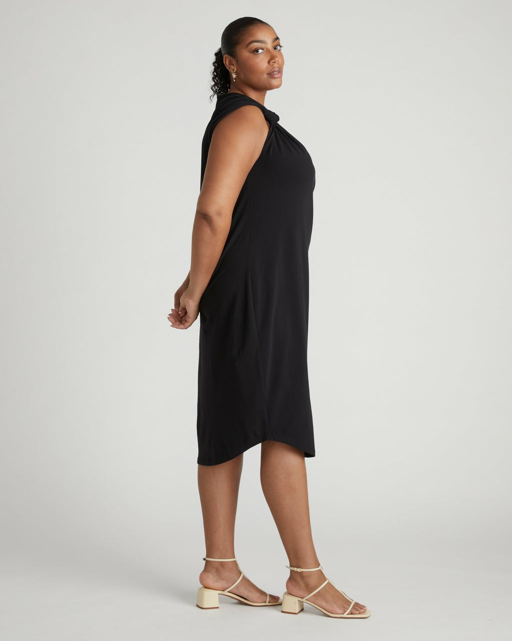 Shoulder Knot Dress - Black | Universal Standard