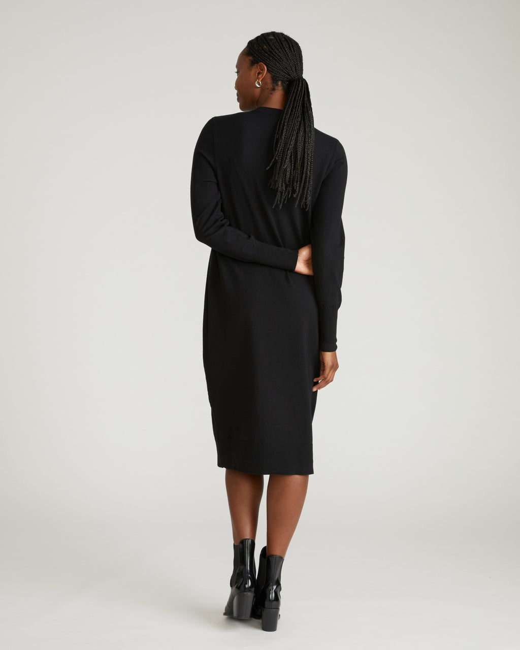 Savvy Fine Knit Everyday Sweater Dress - Black | Universal Standard