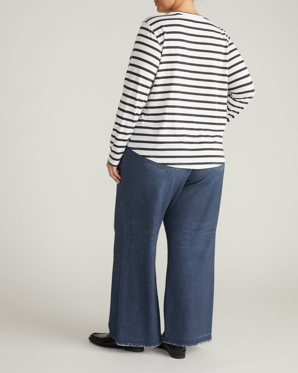 Light-As-Air Long Sleeve Crew Neck Tee - Zen Stripe | Universal Standard