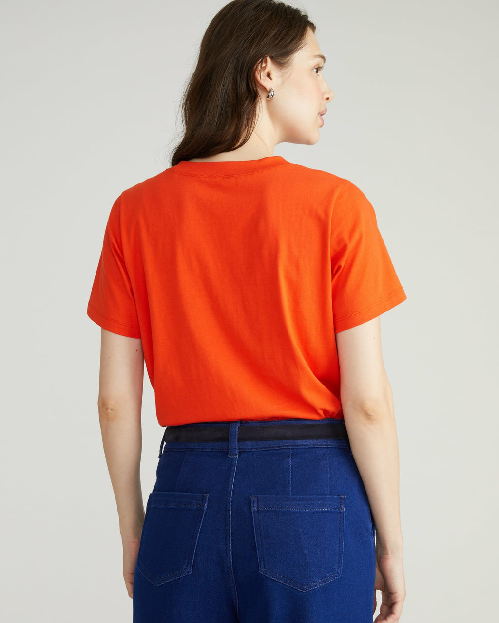 Breton Stripe Garcon Tee - Solid Poppy | Universal Standard
