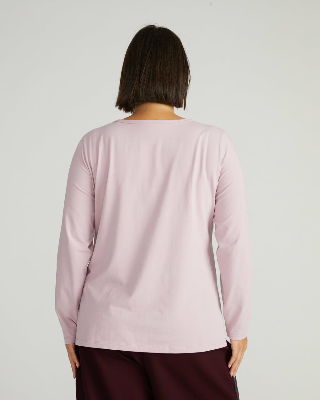 Long Sleeve Square Neck Tee - Pale Mauve | Universal Standard