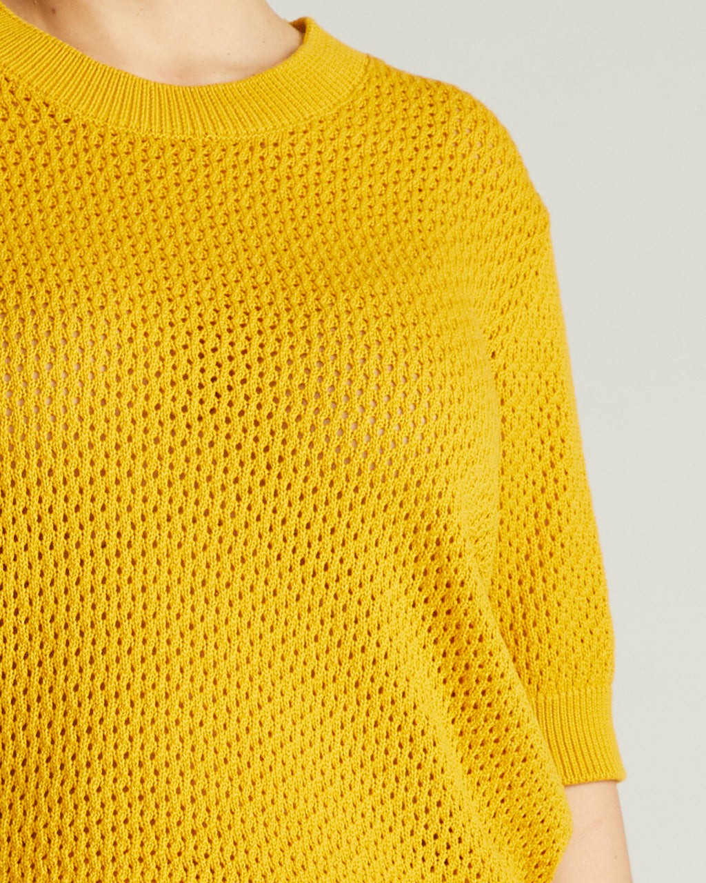Positano Pointelle Mock Neck Sweater - Goldenrod | Universal Standard