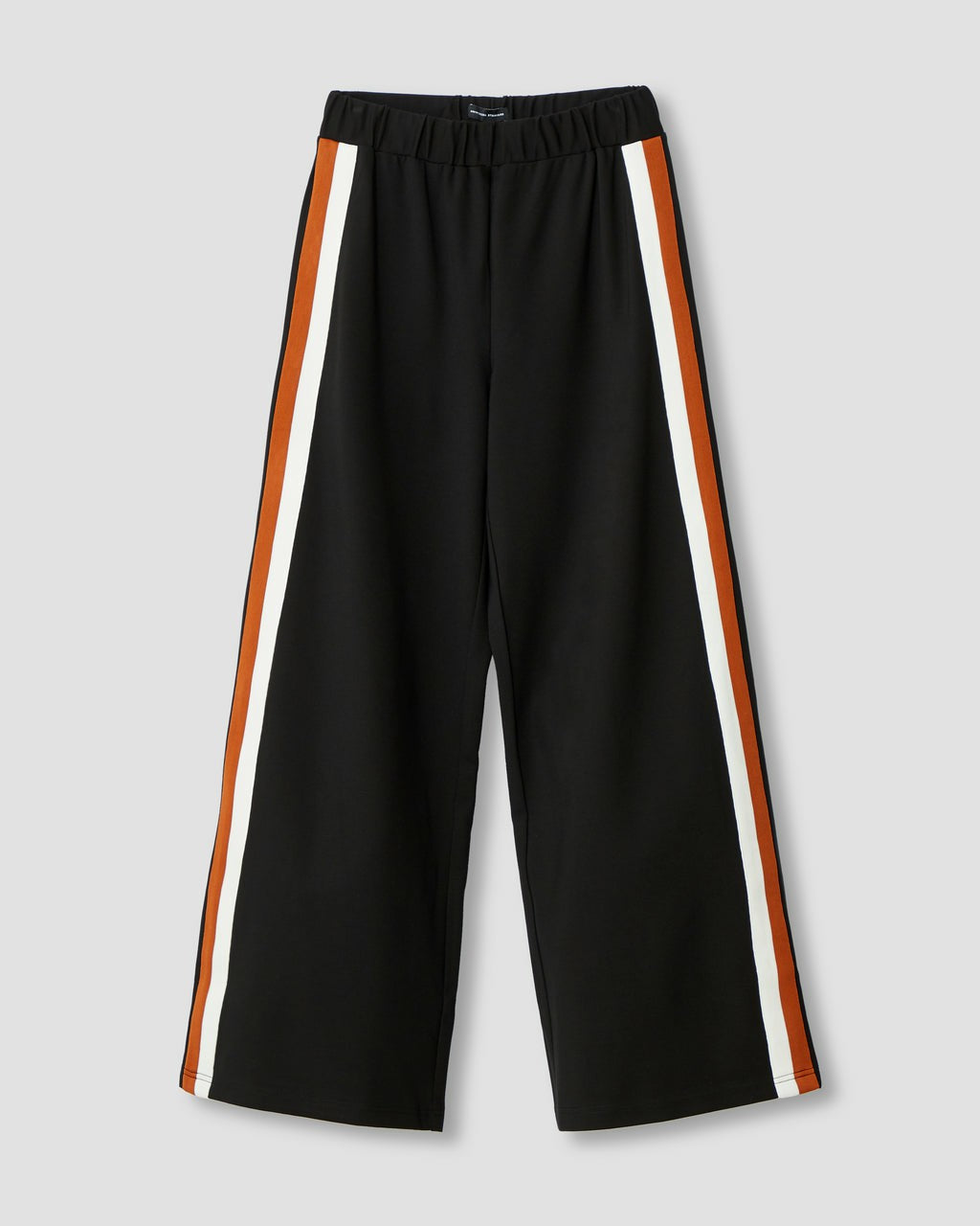 Stephanie Wide Leg Stripe Ponte Pants 30 Inch - Black with Ochre/White | Universal Standard