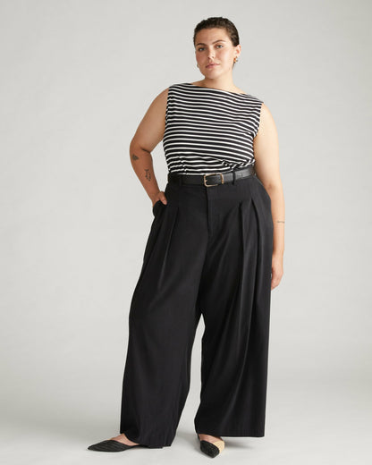 Palais Cooling Cupro Wide Leg Pant - Black | Universal Standard