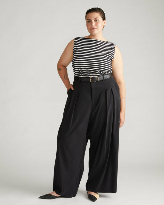 Palais Cooling Cupro Wide Leg Pant - Black | Universal Standard