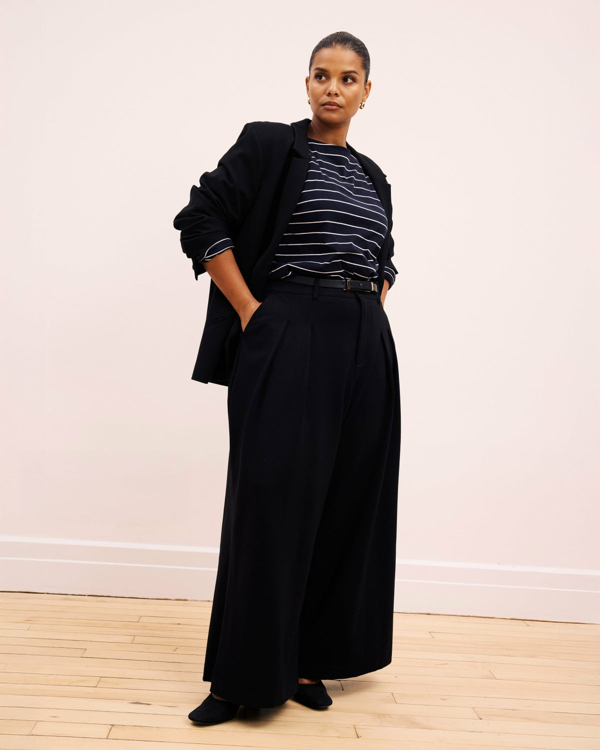 Palais Wide Leg Ponte Pants - Black | Universal Standard
