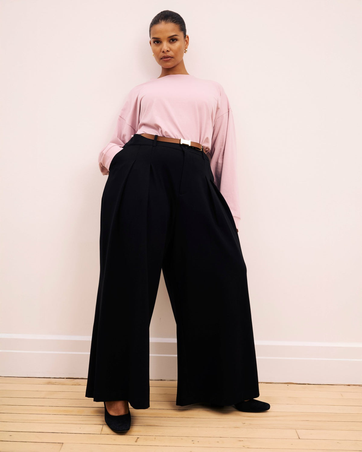 Palais Wide Leg Ponte Pants - Black | Universal Standard